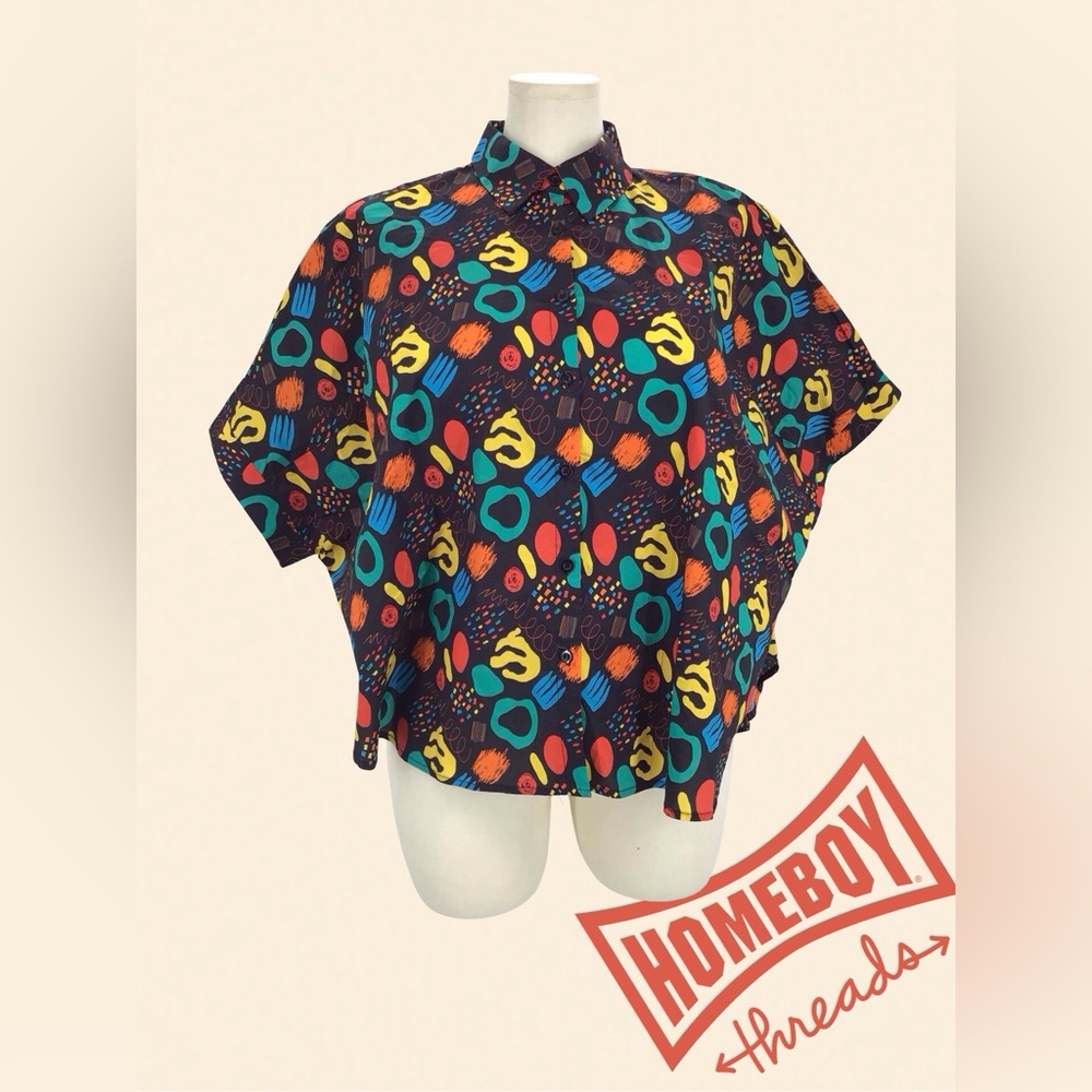 NWT Beulah Red and Yellow Casual Button Down Shirt